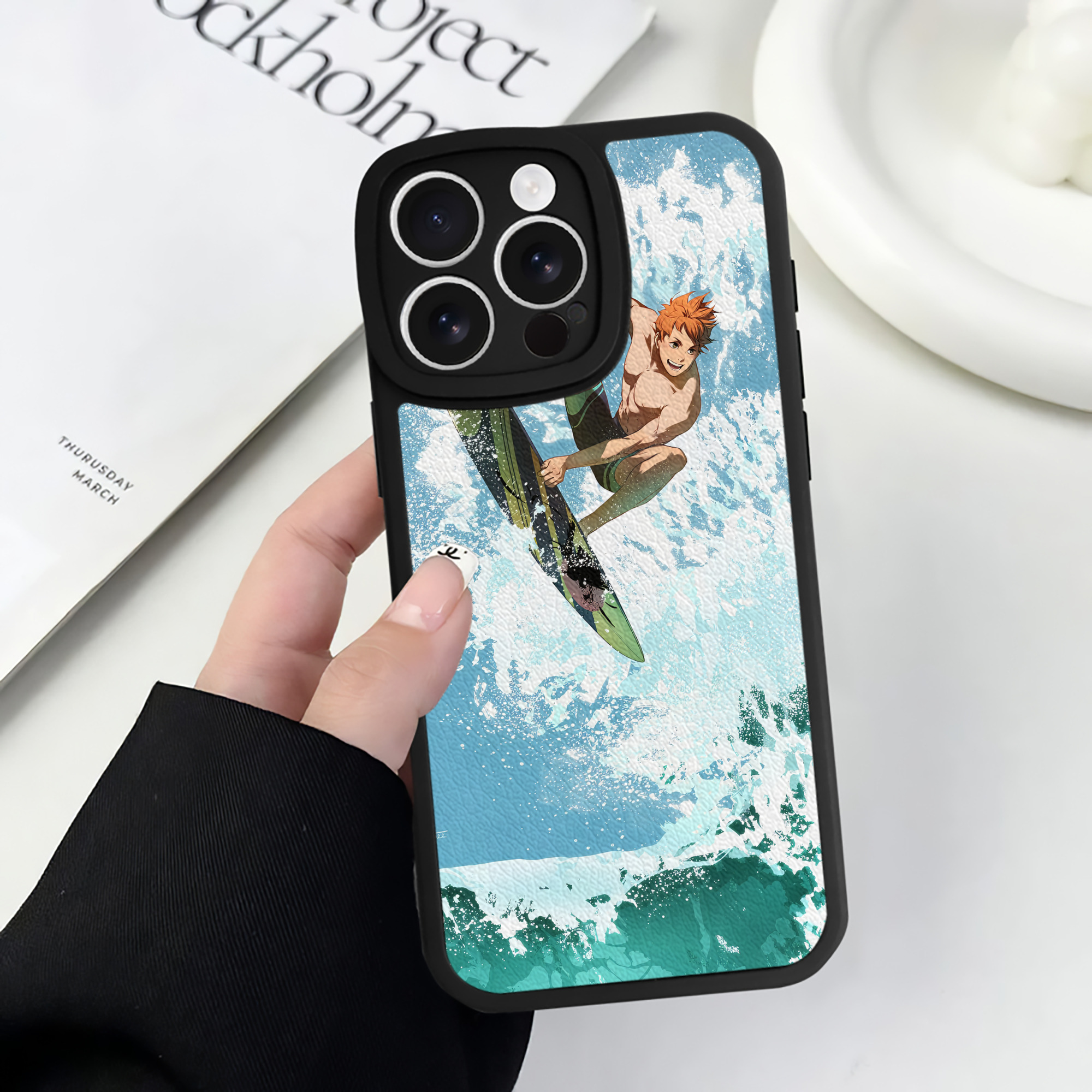 （画像用） ハイキュー!! Haikyu!! 【iPhone 16シリーズ対応】シリコンスマホケース（レザー調） 材質：シリコン